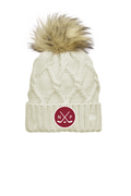 Knit Beanie with Faux Fur Pom